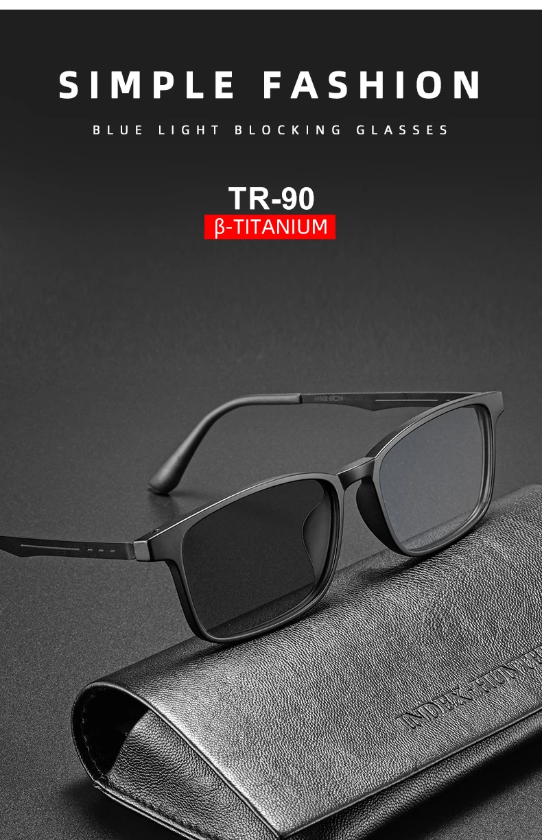 BLMUSA Ultraleichte Titan Bein Anti Blue Ray Lesebrille Myopie Multifokale Optische Brillen Photochrome Verschreibungspflichtige Brillen – Detail 3