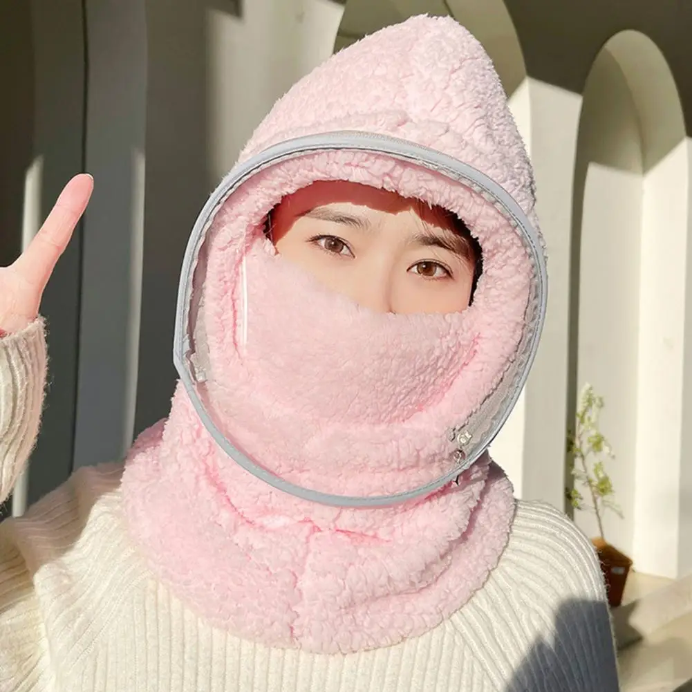 

Winter Cycling Hat Cute Anti-fog Lens Neck Protection Detachable Lens Cycling Face Cover for Riding