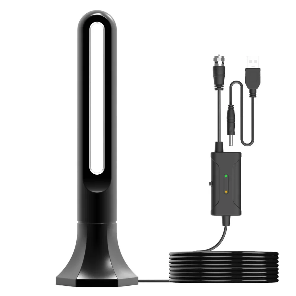 מגבר אנטנה פנימית לטלוויזיה דיגיטלית 4K 1080P עם ערוץ חינם, מקלט טלוויזיה לווין 25dBi עם טווח קבלה ארוך של 150 מייל