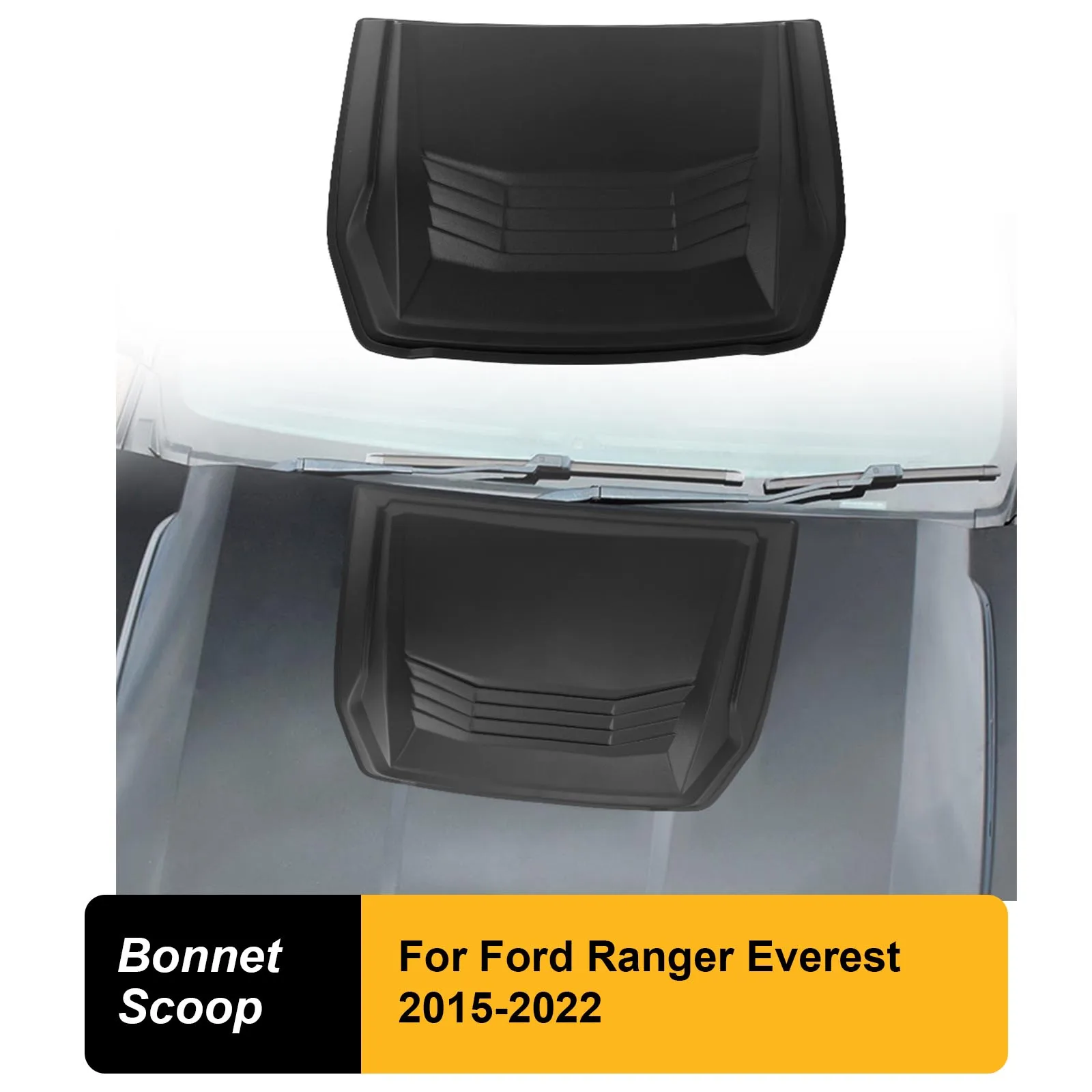 

Matte Black Bonnet Scoop Hood Guard For Ford Everest 2015 2016 2017 2018 2019 2020 2021 2022