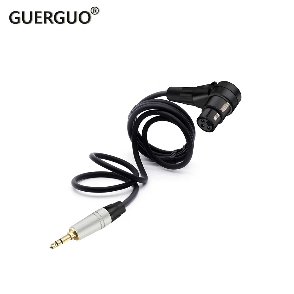 

3.5MM Stereo Male Jack to 3Pins XLR Connector 90 Degree Right Angle Female Microphone Plug Audio Cable Curved Multi-directional