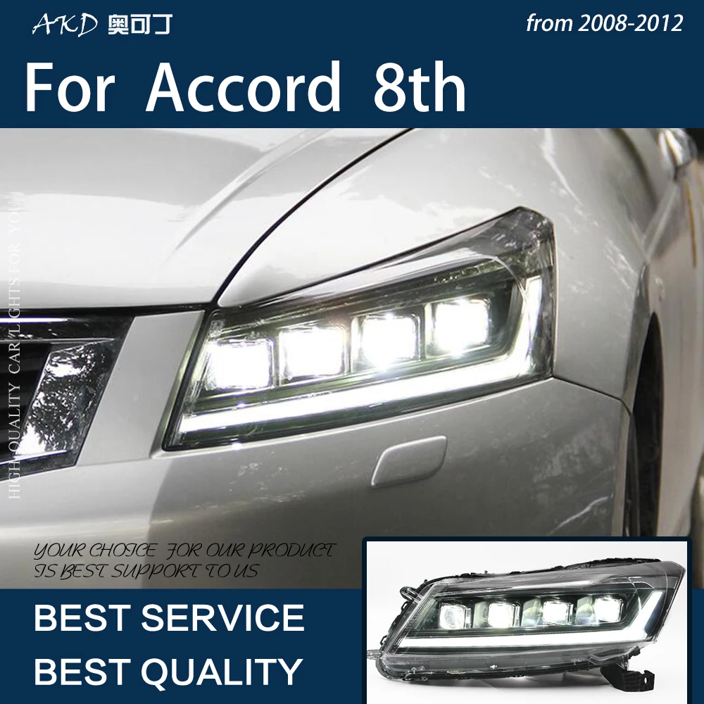 

Car Lights for Accord 8th 2008-2012 G8 LED Auto Headlights Assembly Upgrade Dynamic Signal Lamp Projector 4 Lens Accessories