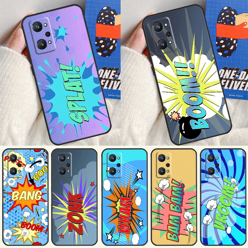 Comic Speech Bubbles Boom Per Realme 10 11 Pro Plus Gt Neo 5 2T C21Y C30 C31 C33 C35 C55 Oneplus Nord Ce 2 3 Lite Case