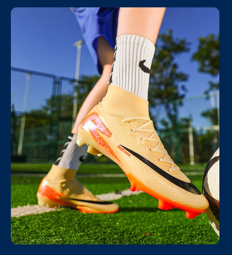Men Football Boots High Quality Soccer Shoes 2025 New Ultralight FG/TF Soccer Cleats High Top Grass Training Football Boots