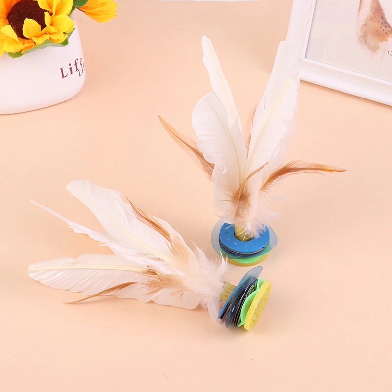 1pcs Kick Shuttlecocks White Goose Feathers Kick Shuttlecock Chinese Jianzi Foot Sports Outdoor Toy Game jianzi shuttlecock