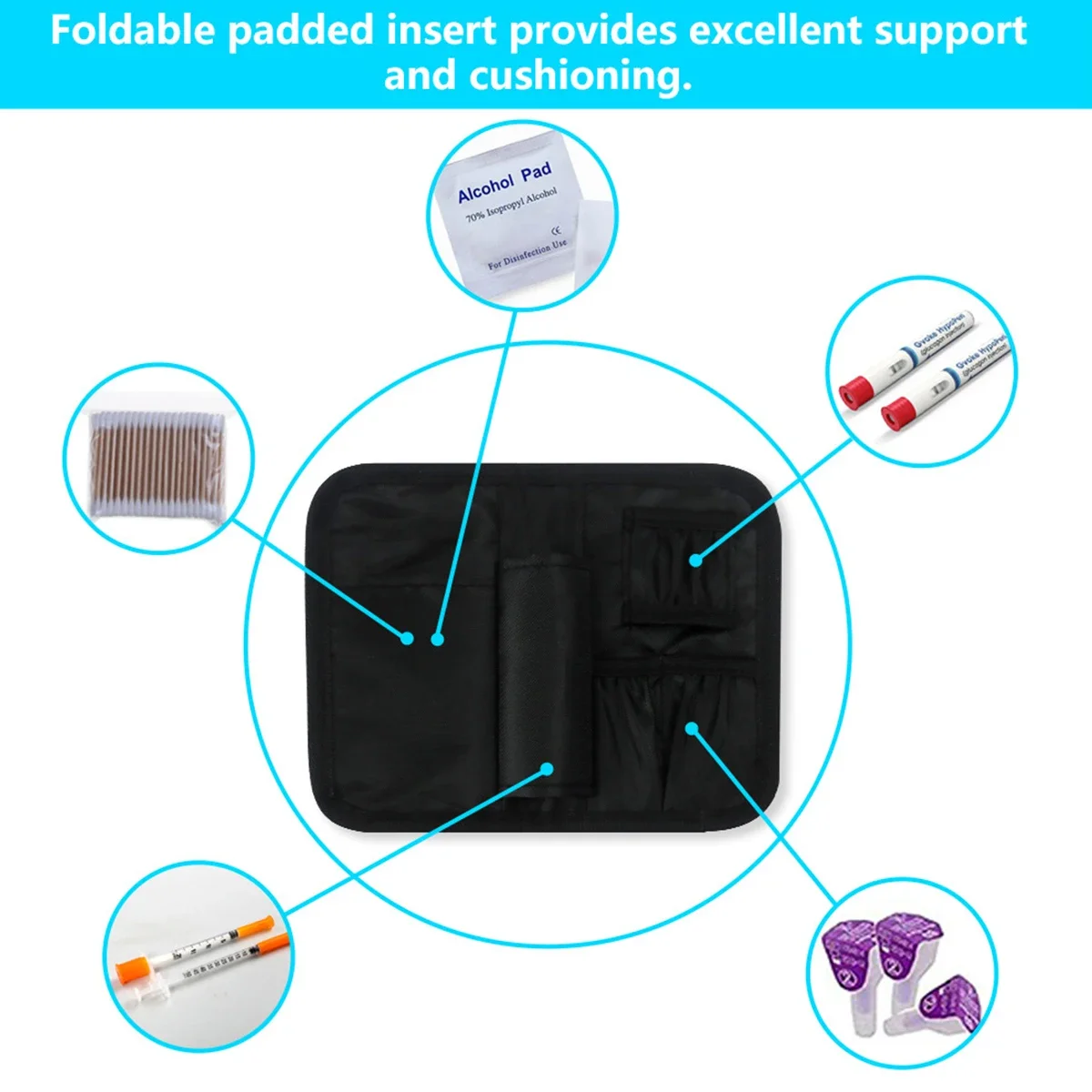 Insulin Case Bag Portable First Aid Kits Insulin Cooling Pack Lightweight Travel Pocket Carrying Bag Drug Freezer for Diabetes