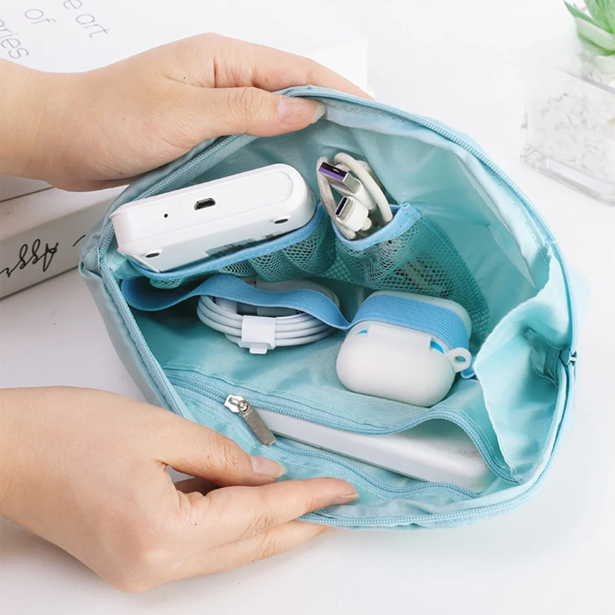 Portable Data Cable Storage Bag Travel Earphone Wire Organizer Case Multi-Function Data Cable Headset Bag
