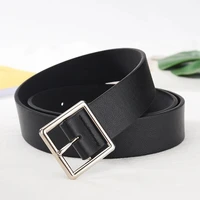 Ceinture en cuir Pu souple pour femmes, boucle carrée, boucle ardillon, jean noir, Chic, marque de luxe, sangle fantaisie Vintage, 2023 6
