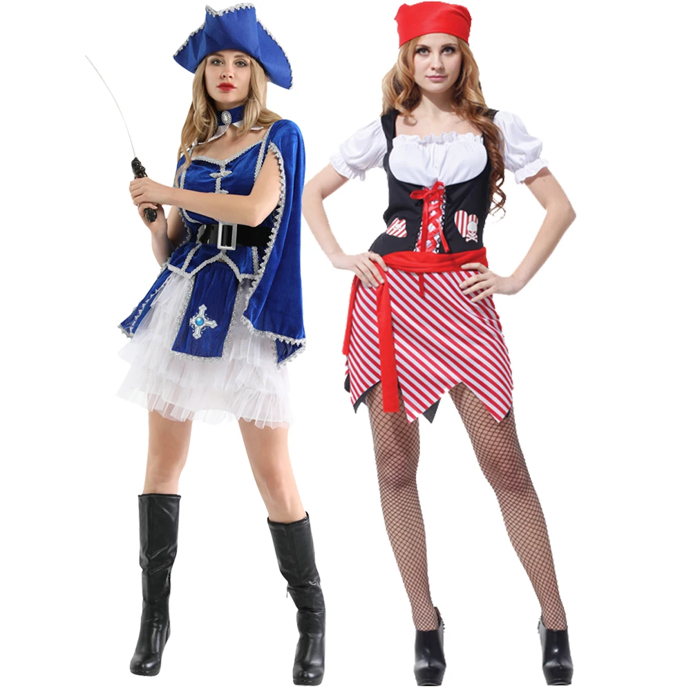 

Women Sexy Adult Cosplay Party Caribbean Pirate Costume Dress Hat Adult Cosplay Halloween Fantasias Women Costumes Clothes