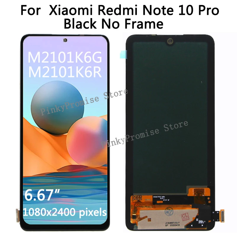 Amoled per Xiaomi Redmi Note 10 Pro LCD con digitalizzatore Touch Screen  per Redmi Note10 Note 10s lcd muslimate, Display muslimah - AliExpress