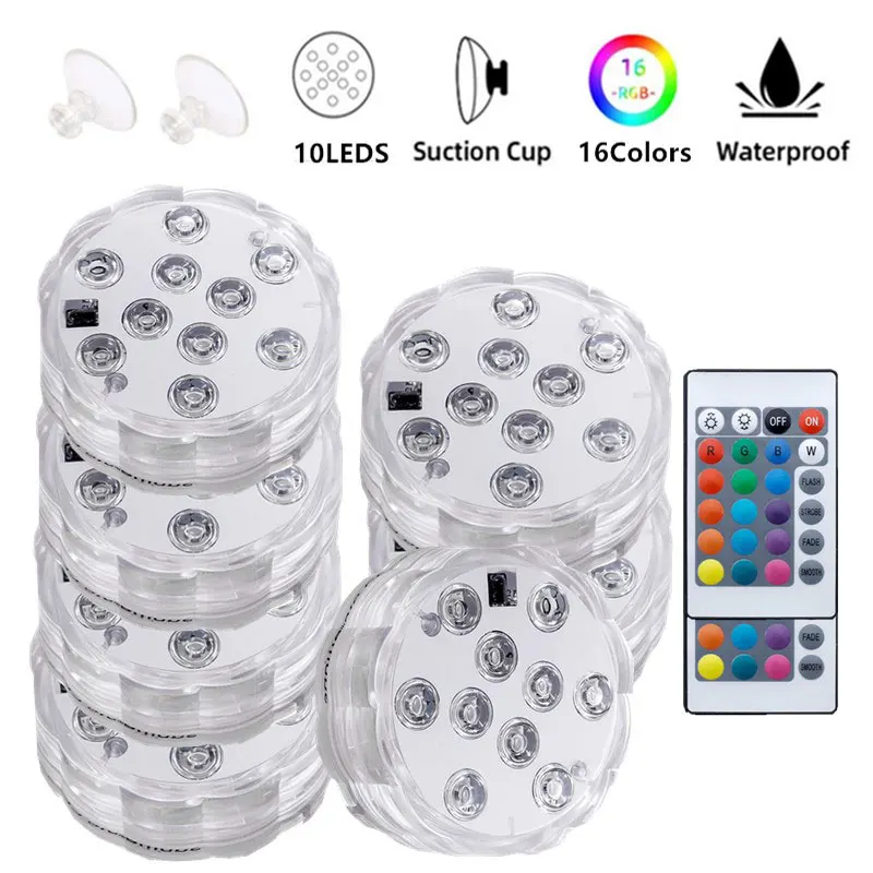 Rgb Submersible Led Lights Swimming Pool Underwater Night Lights For