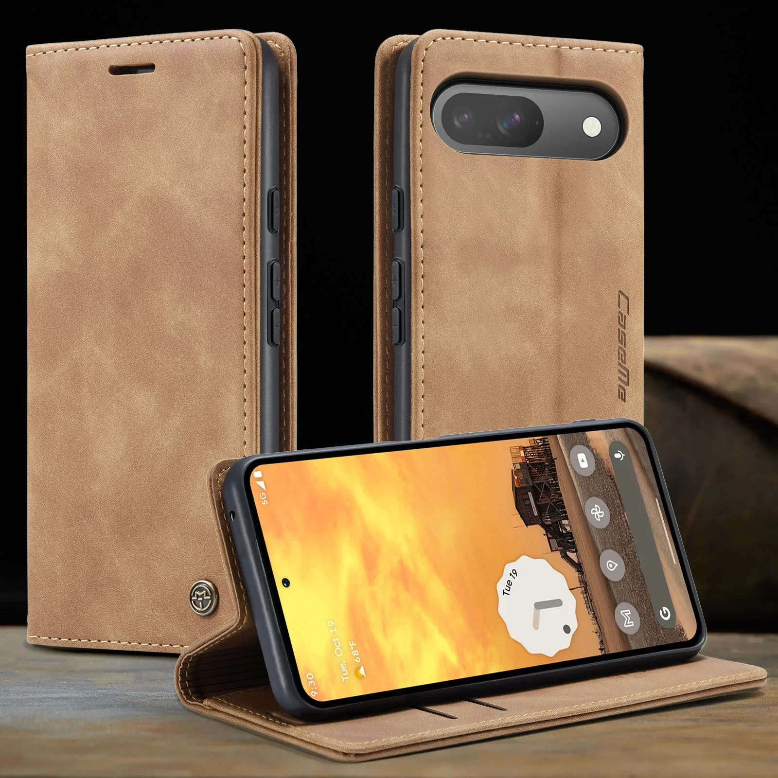 Magnetic Leather Wallet Case with Stand & Pocket