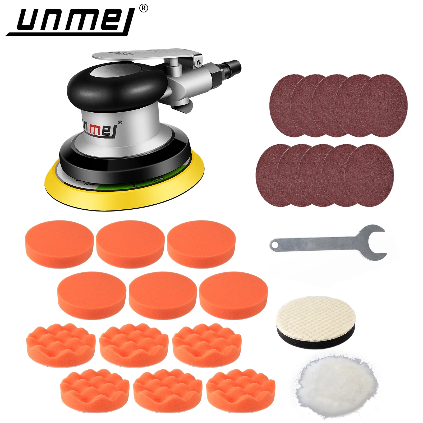 5 Inch Pneumatic Air Sander Polisher Tool Polishing Random Orbital Palm