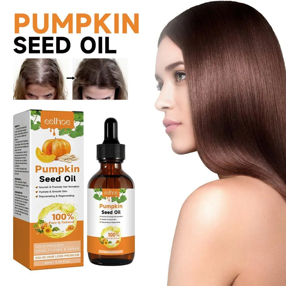 60ml Pumpkin Seed Oil for hair growth  Natural Pumpkin Seed Oil For Hair, Eyelashes & Eyebrows, Skin, Massage, Oil