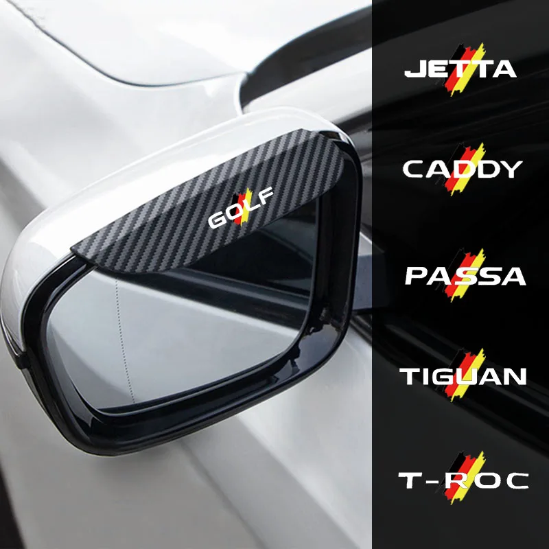 Car Side-Rear View Mirror Rain Eyebrow Carbon Fiber Waterproof Cover Visor for Volkswagen GOLF JETTA PASSAT POLO MTM Accessories