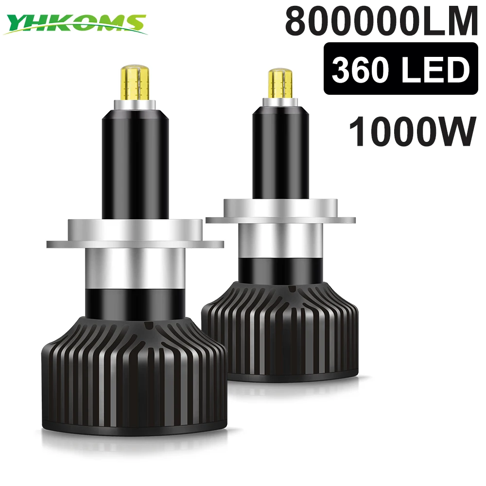 YHKOMS LED Headlight Bulb Mini 3D 6 Sides, 6000K Canbus H1 H7 H8 H9 H11 9005 9006 HB3 HB4 12V Fog Light