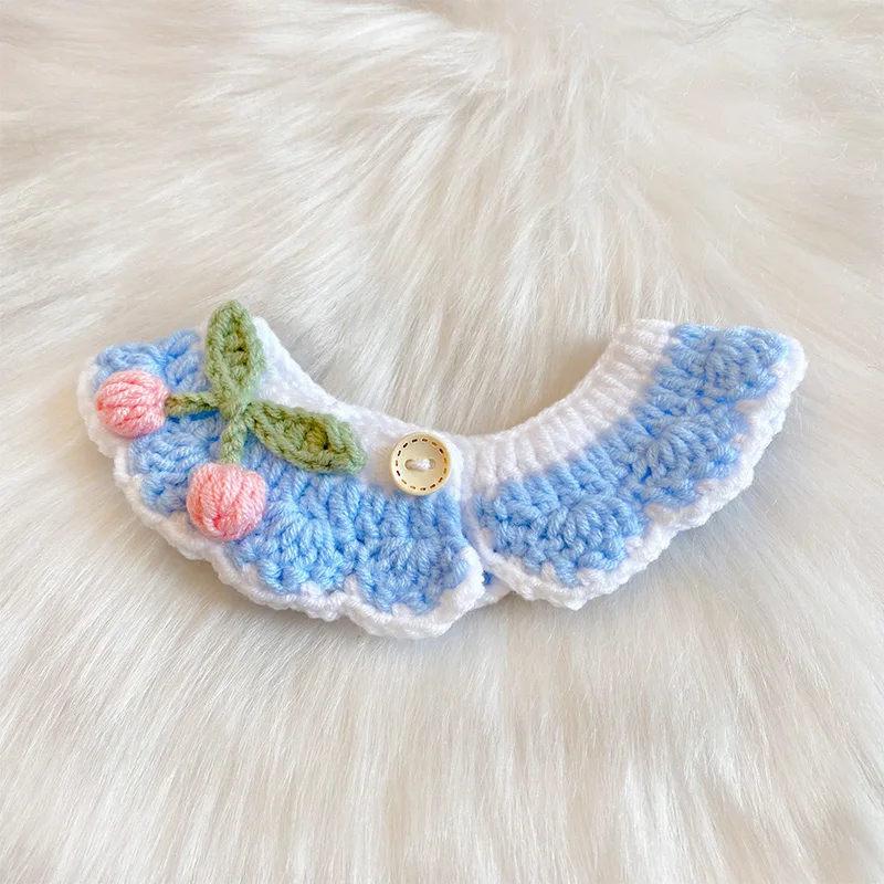 Crochet Pet Collar Cat Scarf Dog Scarf Cute Princess Style Handmade Pet Accessories Suitable for Small Dogs and Cats Crochet Pet Collar Cat Scarf Dog Scarf Cute Princess Style Handmade Pet Accessories Suitable for Small Dogs and Cats