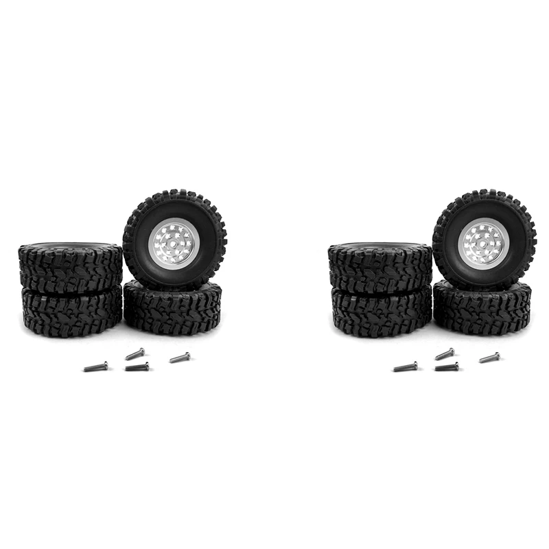 

8X For WPL C14 C24 C34 C44 B14 B24 MN D90 D91 MN99S RC Car Upgrade Parts Metal Wheel Rim Tyre Tires Set Accessories