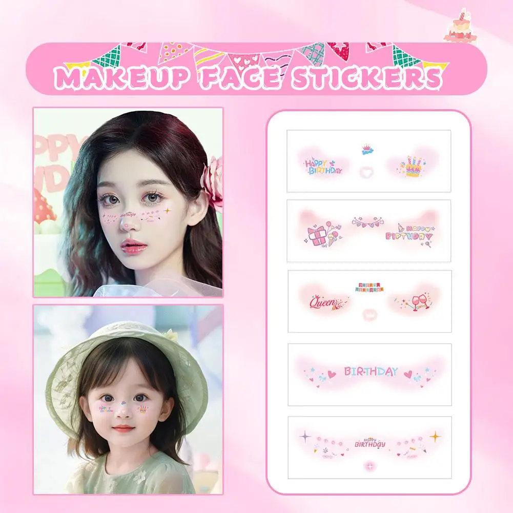 생일 메이크업 블러쉬 문신 스티커 소녀 파티 메이크업 스티커 문신 스티커 블러쉬 벨 문신 휴일 블러쉬 Sti J8R2