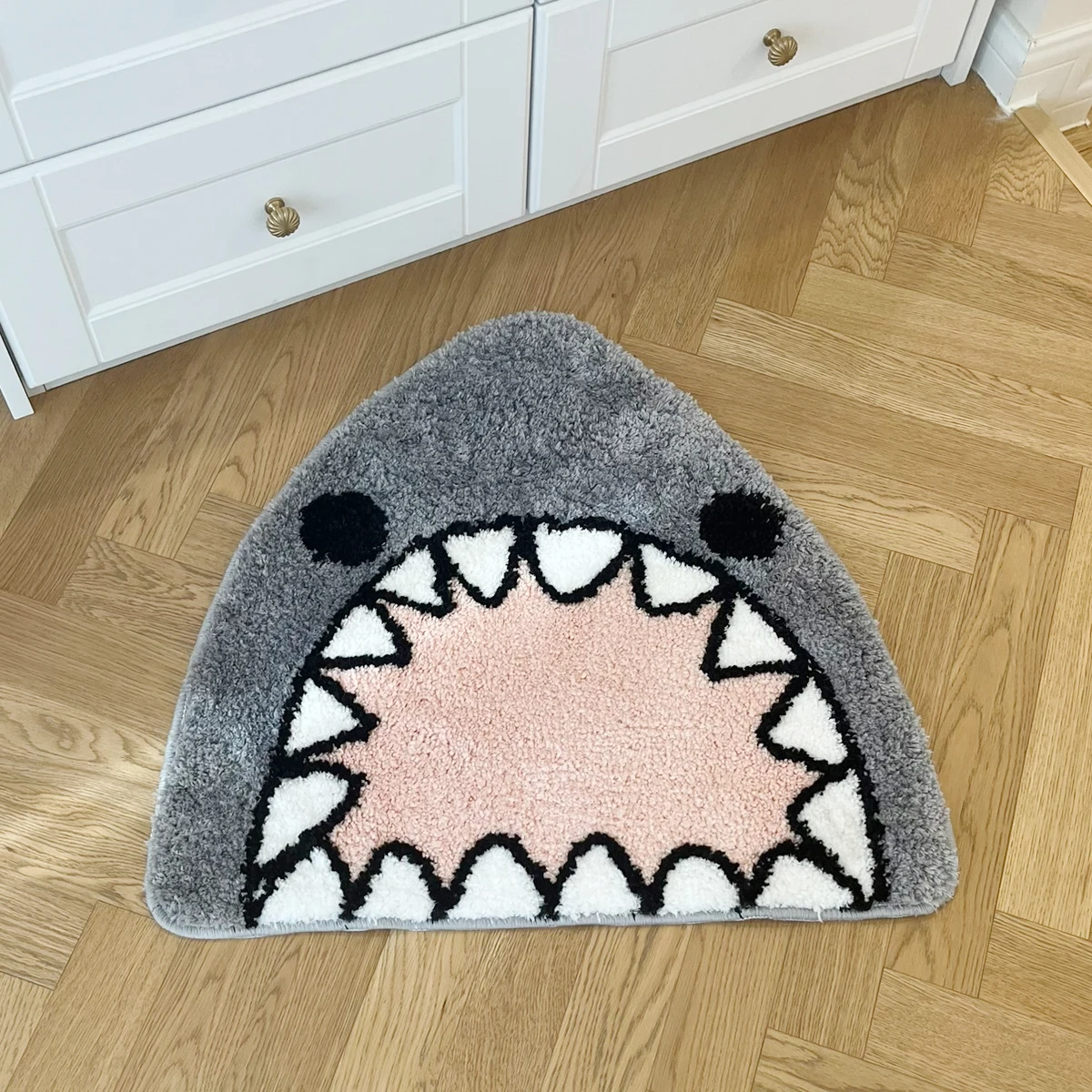 Cool Grey Shark Cute Tufted Rug