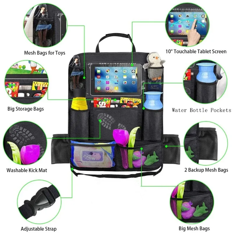 Children's car backseat, waterproof children's toy storage bag