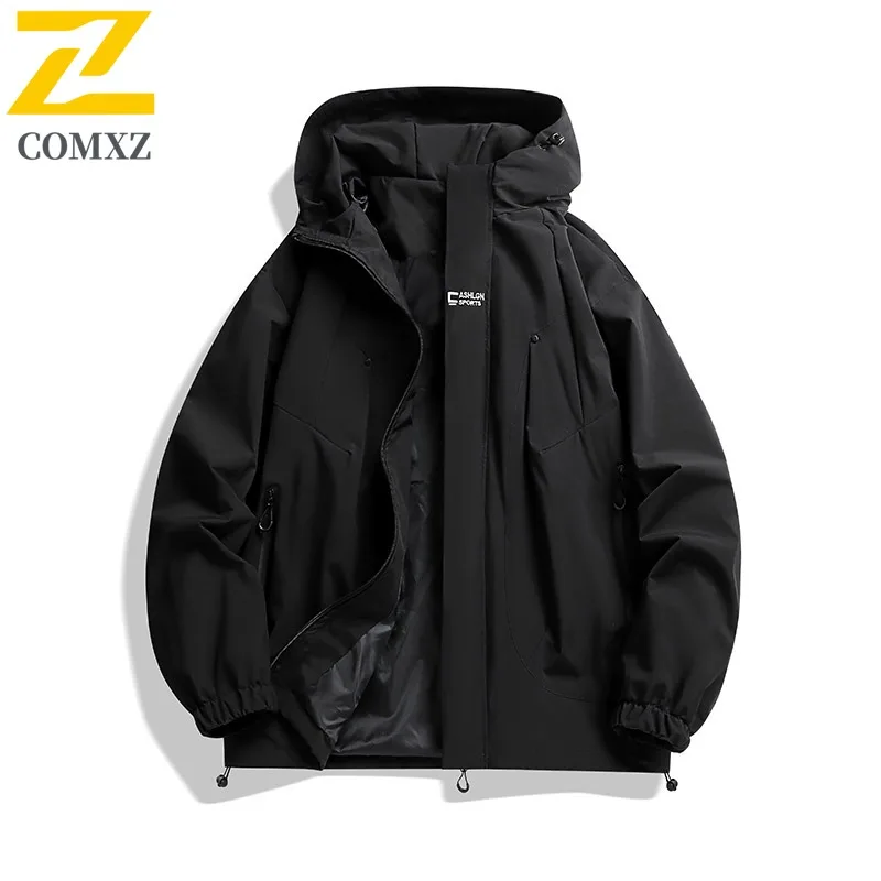 COMXZ Trench Coat Big Size Loose Windproof Outdoor Running Hiking Varsity Jacket Adventure Lightweight High Quality Men's Coat
