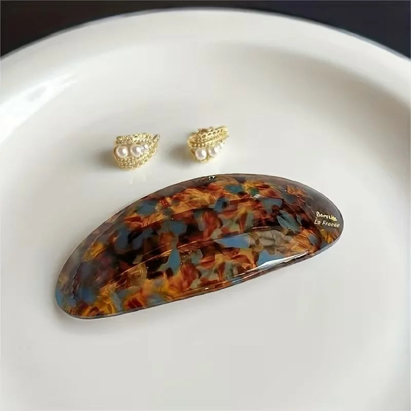 French Retro and Elegant Hair Clips - Retro Low Ponytail Clips, Oval-Shaped, Perfect for Both Casual and Formal Hairstyles