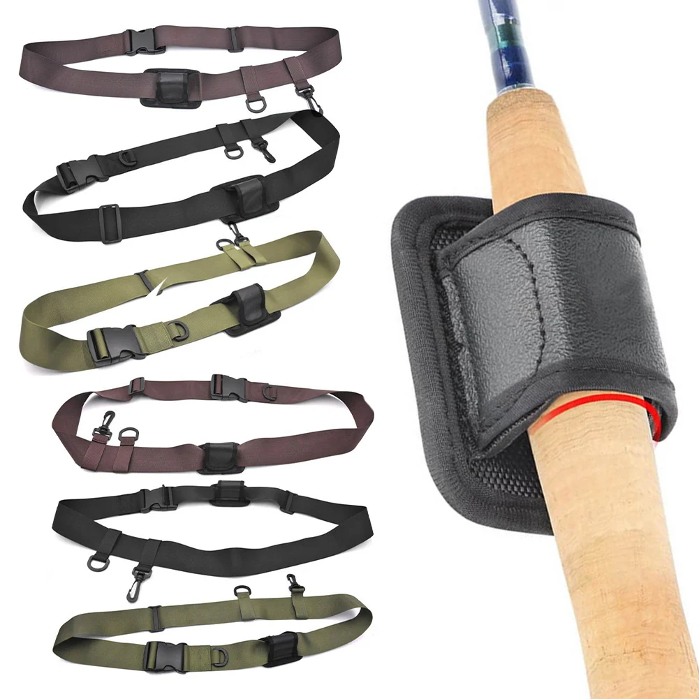 

Fly Fishing Rod Holder Rod Clips Adjustable With Wader Belt Polyester Fishing Tool Equipment For Baitcasting Rod