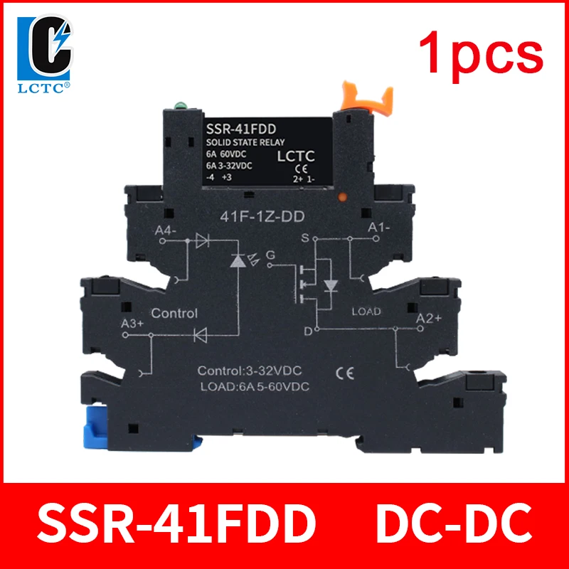 Modulo Relè A Stato Solido SSR DC-DC 2A 12V A Guida DIN – Interfaccia Sottile 41F-1Z-C4 Con LED Di Stato