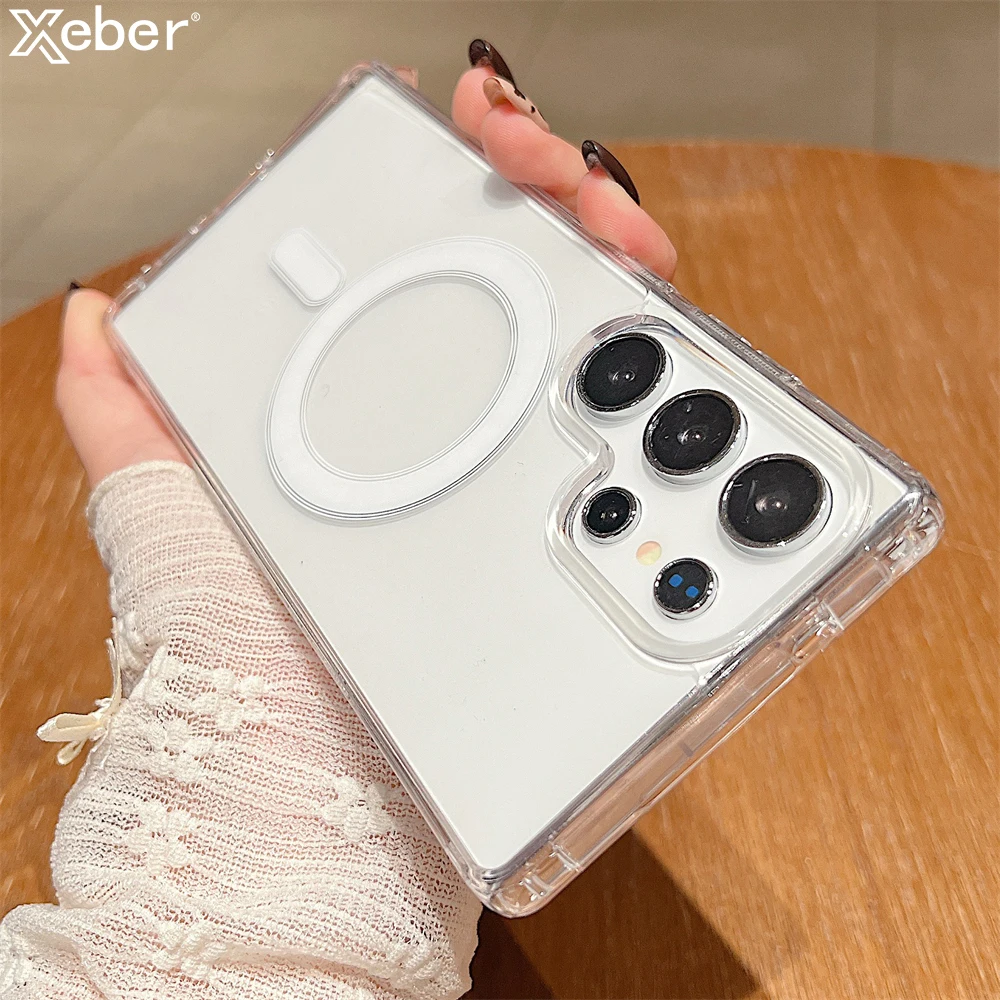 حافظة مغناطيسية شفافة لهاتف Magsafe لهاتف سامسونج...