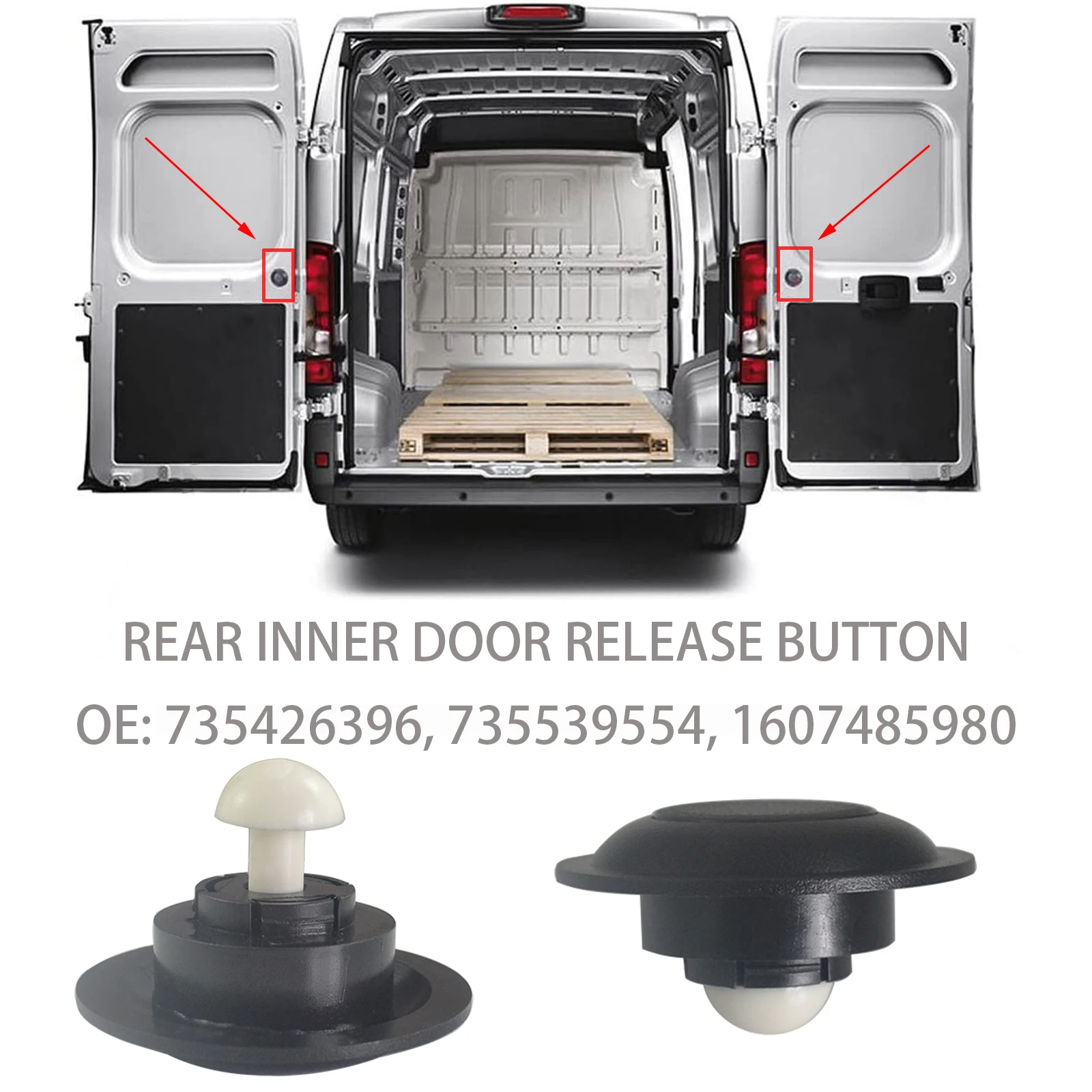 thumbnail image 1 of Botón de apertura del maletero de la puerta trasera para Fiat Ducato Peugeot Boxer Citroen Relay 2006-2021 Accesorios para coche 735426396, 1 of 4