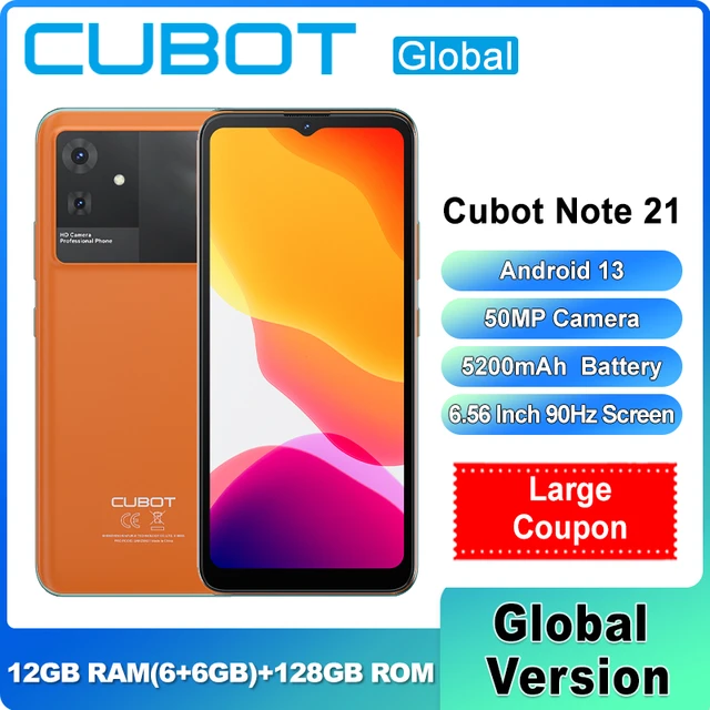 Cubot NOTE 21 Smartphone 6.56HD+ Screen Android 13 5200mAh Battery 6G RAM+  128G ROM 5.50