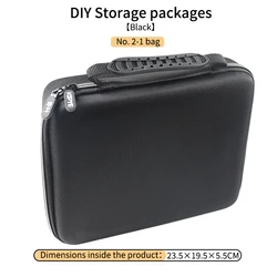 Travel Electronic Accessories Carry Case with DIY Sponge Protection (NO.2 - 1 Black)
