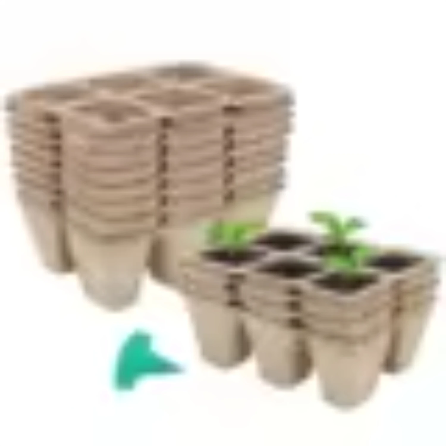 Peat Pots Seed Starter Trays 72 Cells 12 Packs Biodegradable Seedling Pots Germination Trays with 15 Pcs Plant Labels