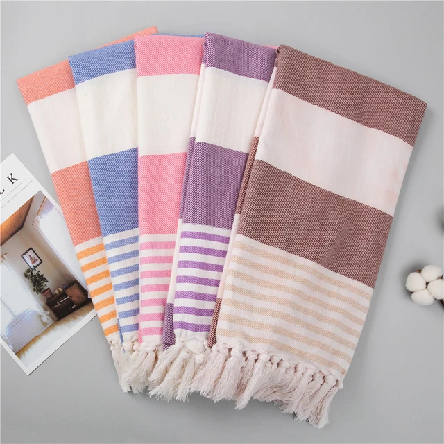 Turkish Beach Towel 40x71 Inches XXL Oversized Lightweight Bath Towels 100%  Cotton Quick Dry Sand Free Super Soft With Tassel - AliExpress