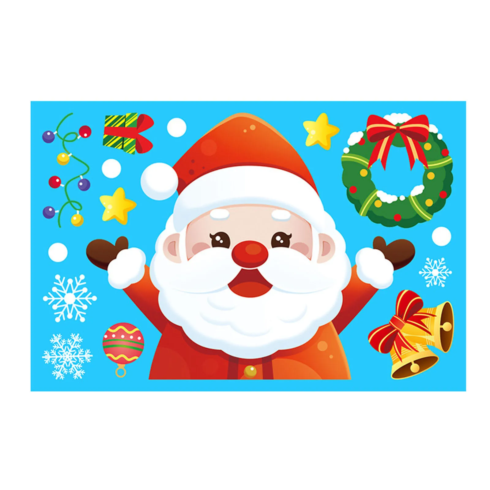 thumbnail image 1 of Removable Christmas Pvc Static Sticker Santa Elk Window Stickers Beautify Snowflake Wall Decals New Year Party Glass Paste, 1 of 5