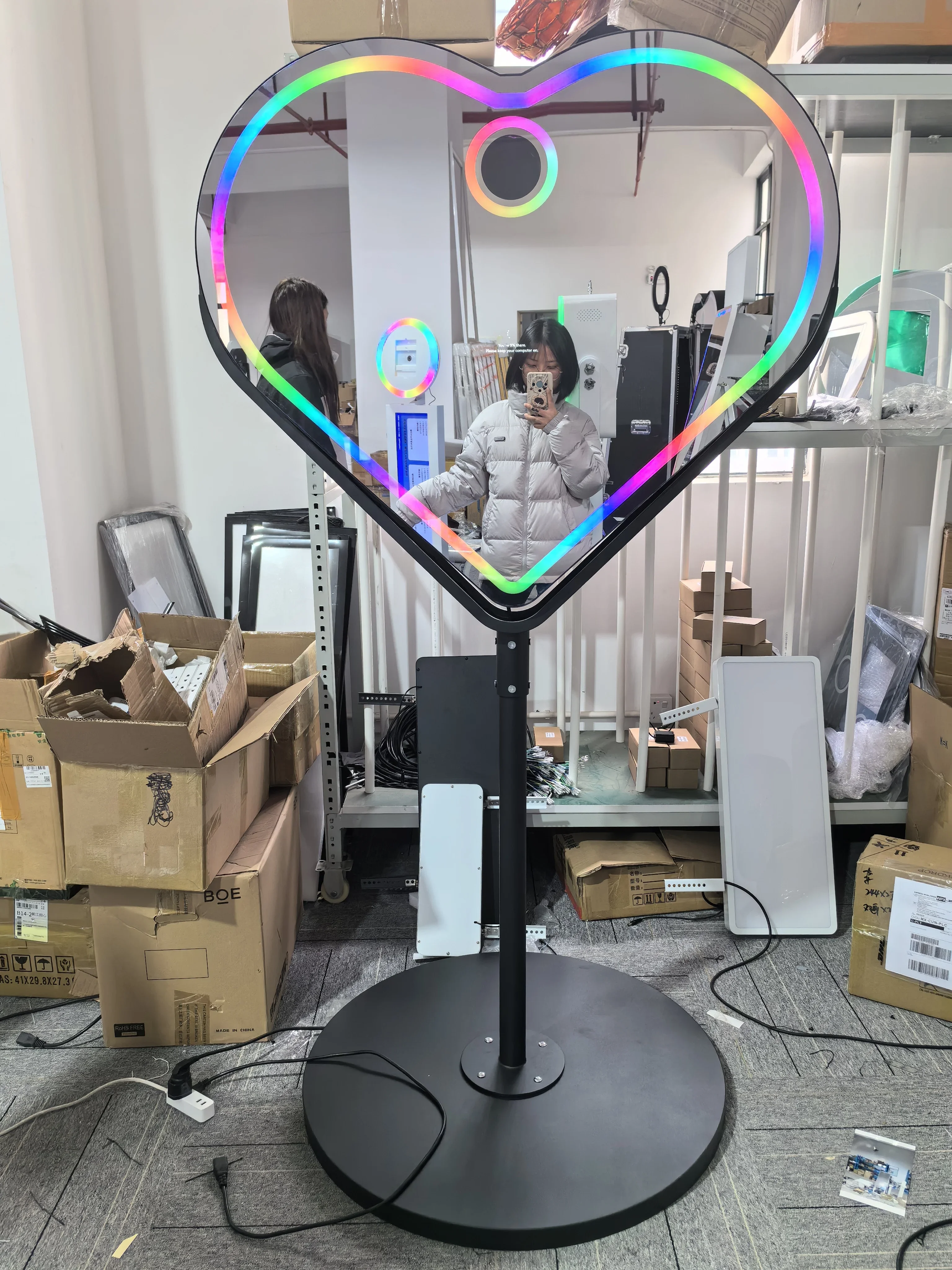 Portable Selfie Magic Mirror Photo Booth Touch Screen LED Frame Weddings Events Compatible Cameras iPads GoPros SLRs