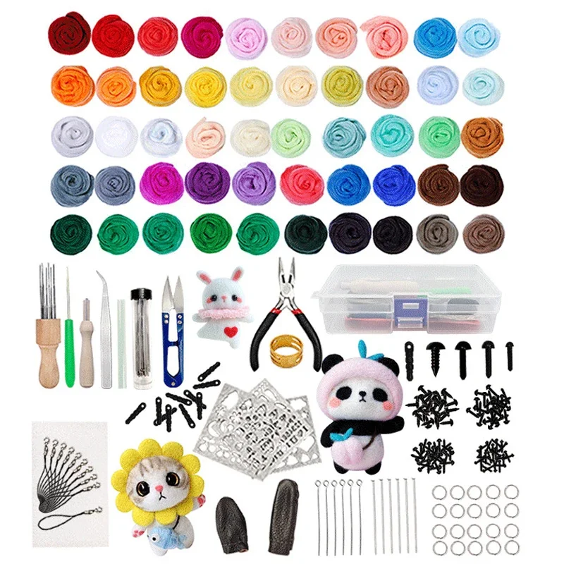 40/25/10 Colors Set Needle Felting Kit Wool Roving Needle Felting Starter Kit Wool Felt Tools with Tool wool felting kit needle felt kit needle felting wool wool felting needles