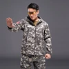 ACU Mixed Color Kit Men's Splash-proof Fleece Hooded Jacket+Multi-pocket Windproof Softshell Casual Pants Winter Work 2Piece Set 5