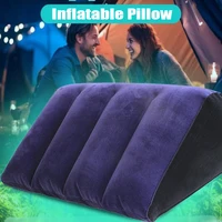 Inflatable PVC Flocking Pillow Wedge Love Pillow Triangle Foldable Master Cushion Labor-saving Sitting Camping Pillow Furniture 1