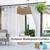 1pc Outdoor Detachable Curtain Waterproof Sheer Curtain For Patio Porch Garden Decor Outdoors Waterproof Sheer Curtain 3