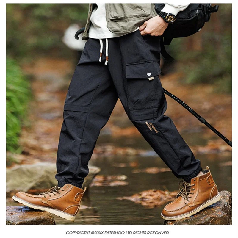2024 casual pants, outdoor workwear pants, loose and versatile multi pocket trendy spring and autumn pants