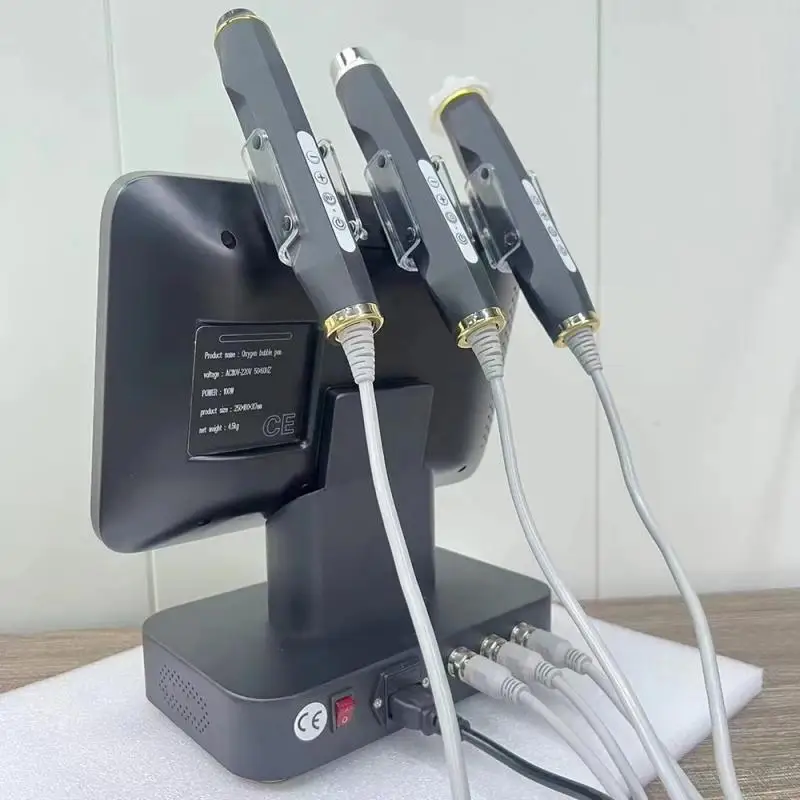 3 In 1 Oxygen Facial Device Ultrasonic Radiofrequency Skincare Bubble CO2 Exfoliate Oxygen Jet Peel Face Care Aquafacial Machine 4