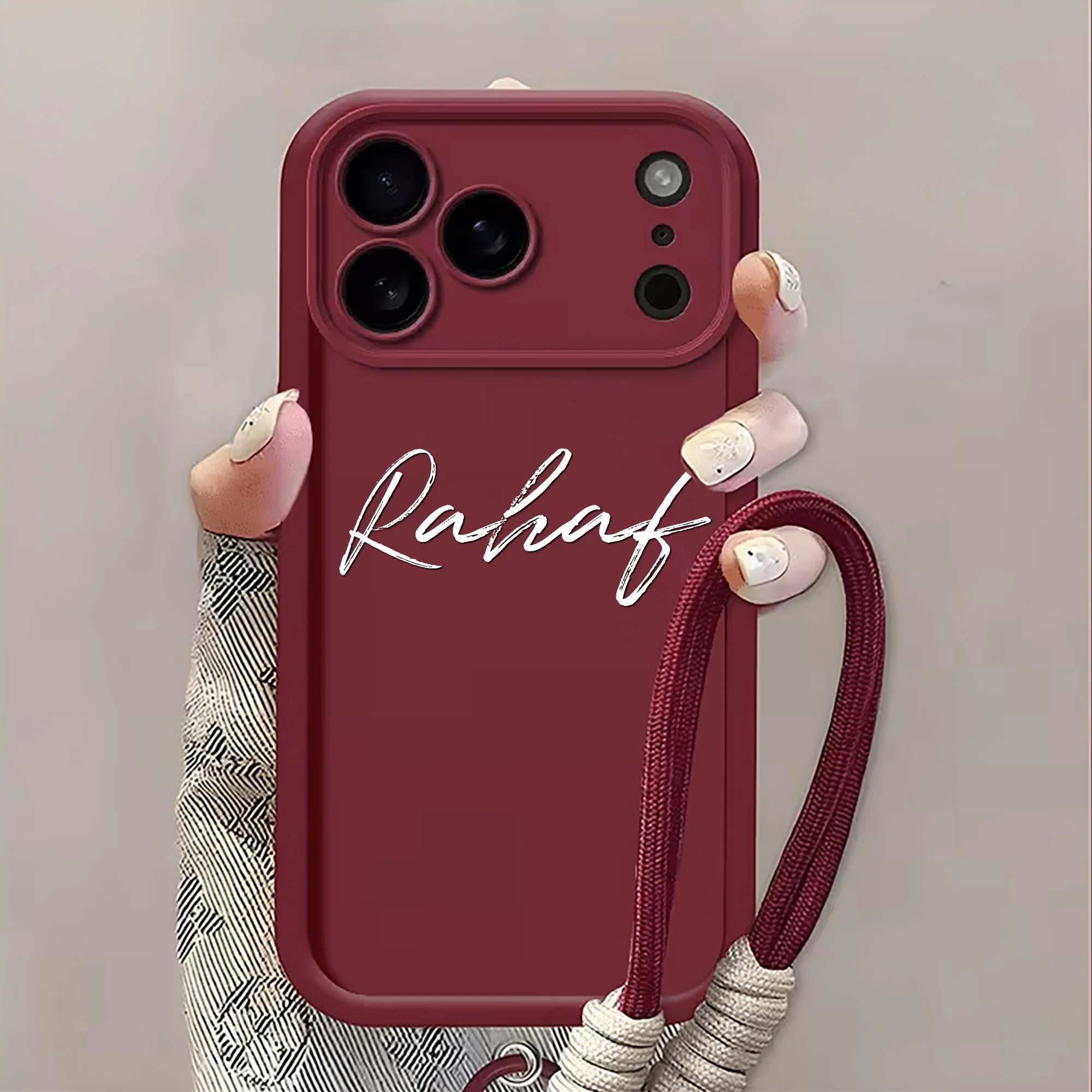 Personalized Custom Name TPU with Lanyard Phone Case For iPhone thumbnail 1