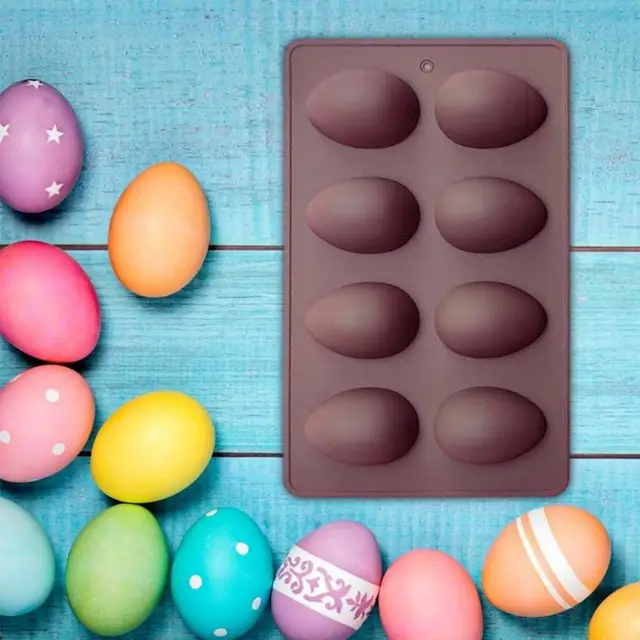 Stampo Uova Di Pasqua In Silicone - 18.2x14.5cm, Per Cioccolato, Forno E Microonde - Foto 5