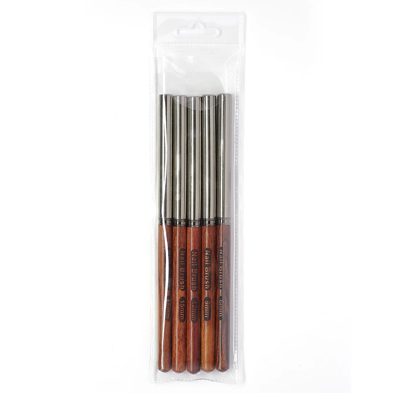 6/9/12/15/18MM Sandalwood Rod Nail Liner Brush Drawing Lines Stripe Painting Flower Pen Handle Nail Art Pen Brush Nail Art Tools 4