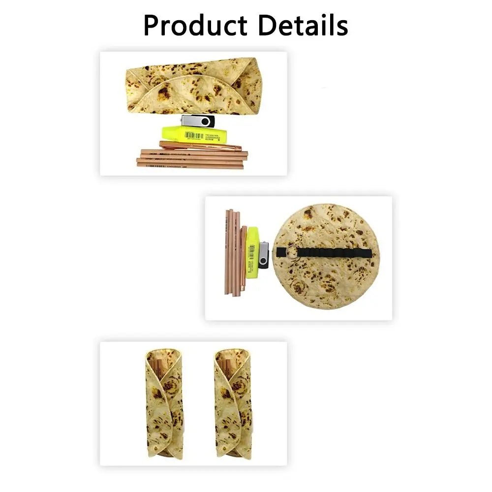 창의적인 학용품 토르티야 롤 필통 연필 케이스 필통 파우치 필통 홀더