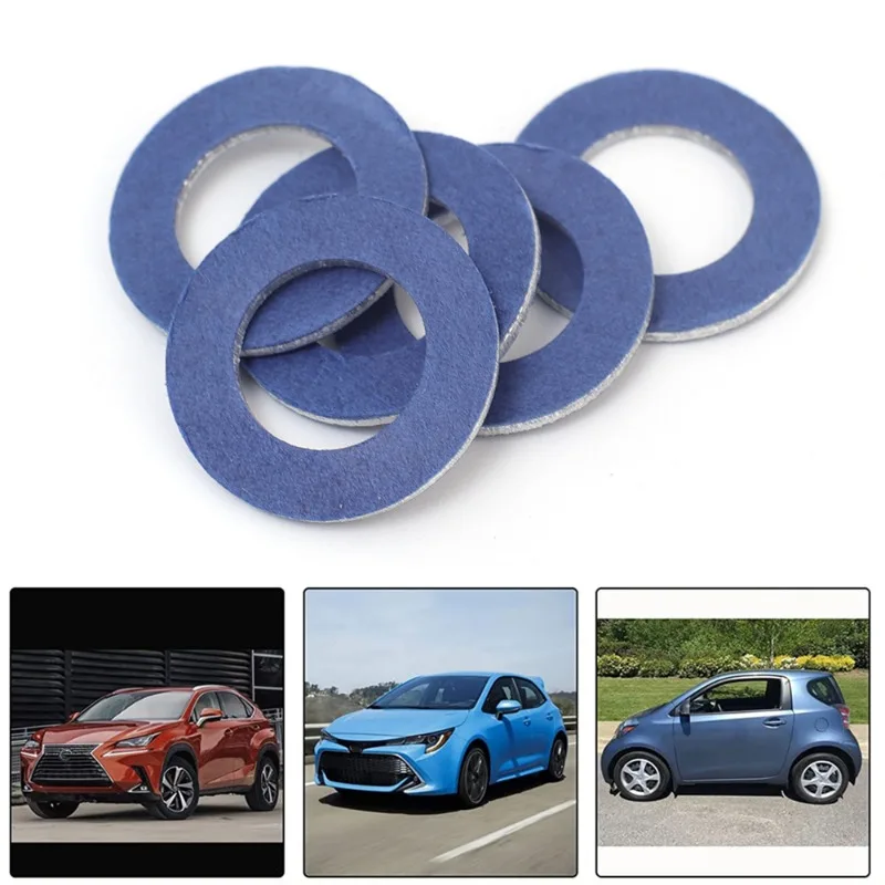 Oil Drain Plug Gasket Oil Drain Plug Seal Washer O Ring Gasket Car Oil Pan Drain Screw Gasket Engine Sump Oil Drain Bolt Seal Gasket 12mm Hole Nut Seal Ring for Toyota Lexus OE# 90430-12031