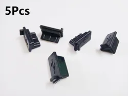 Universal Silicone USB Dust Plug Charger Port Cover Cap for Tablets, PCs, and Laptops (5 - 10 Pack) (USBDustPlug5PcBlack)