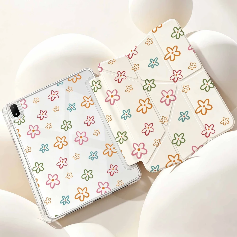 Vibrant Floral Protective Tablet Case with Pen Slot